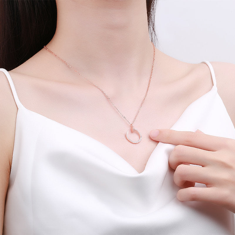 Copper minimalist temperament necklace MYA001NE074