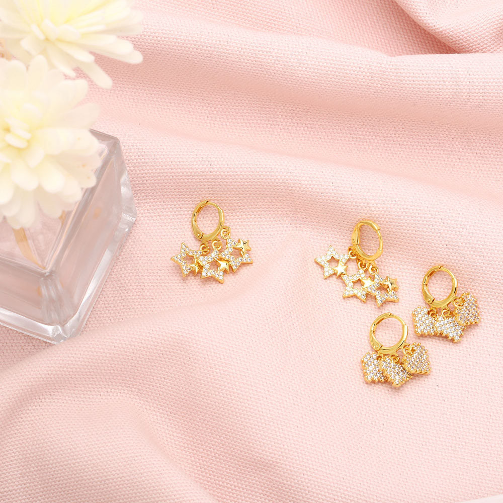 Alloy Heart Tassel Earrings MYA002ES071