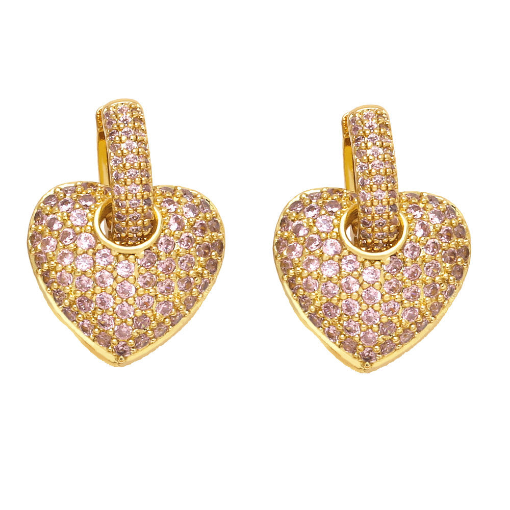 Alloy colored zircon heart earrings MYA002ES080