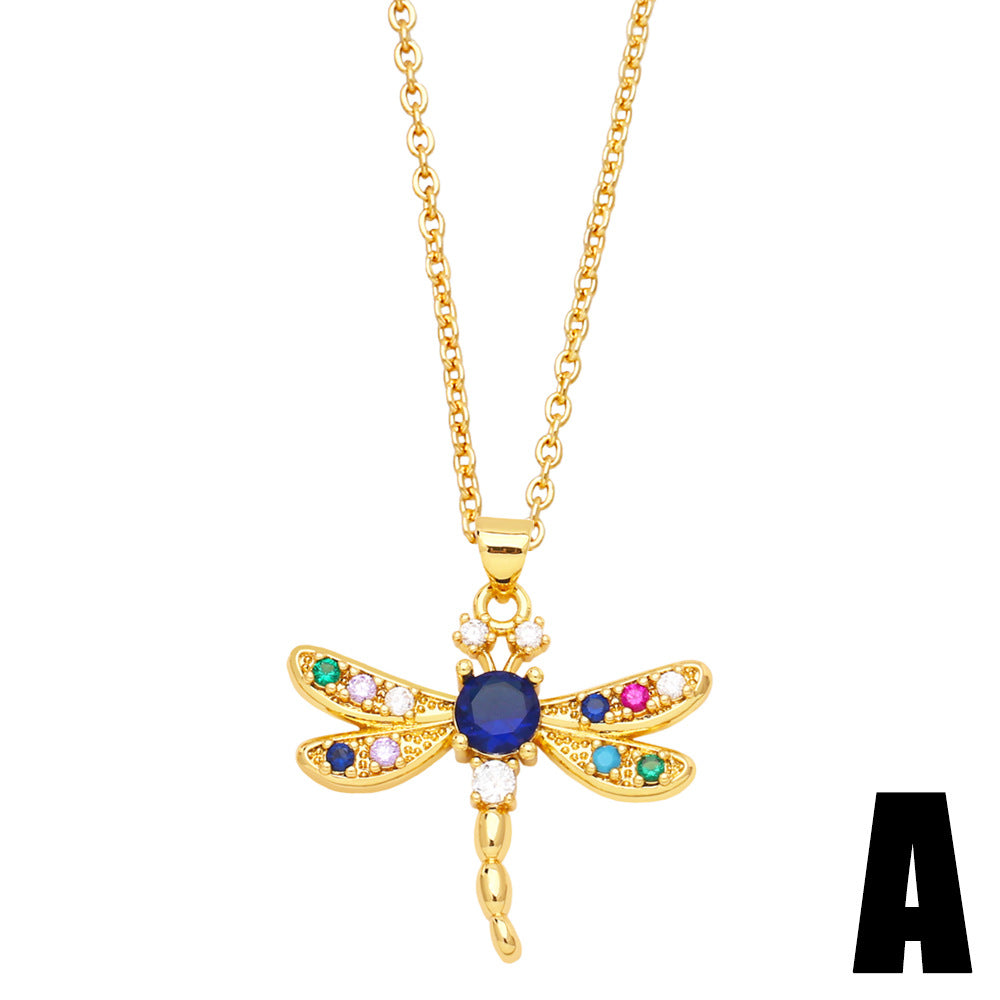 Alloy inlaid diamond owl necklace MYA002NE042