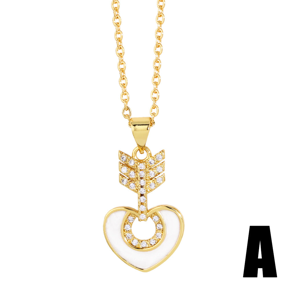 Alloy design heart-shaped necklace MYA002NE058