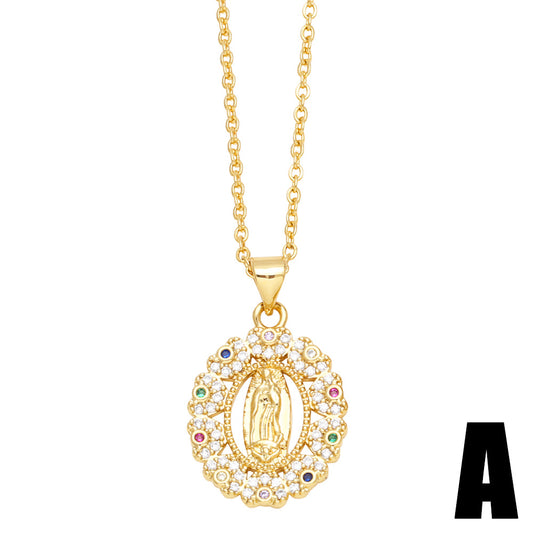 Alloy Virgin Mary Necklace MYA002NE017