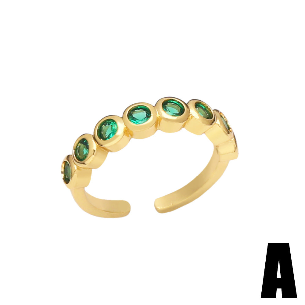 Alloy Emerald Zircon Ring MYA002RS023