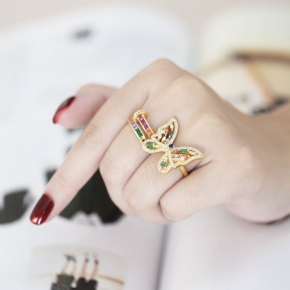 Alloy Butterfly Open Ring MYA002RS035