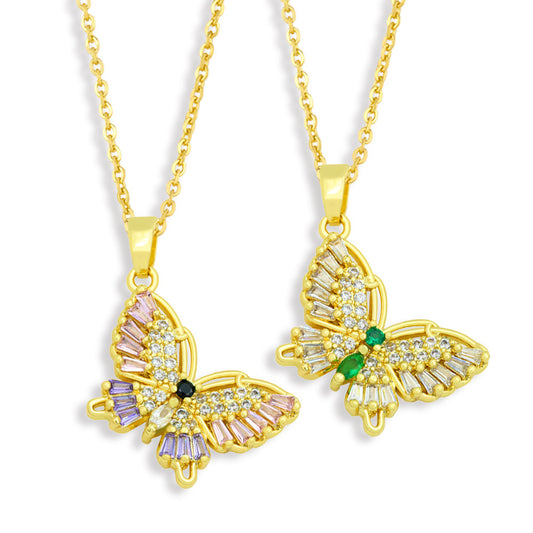 Alloy versatile butterfly necklace MYA002NE024