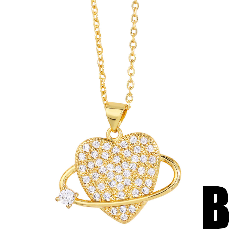 Alloy design heart-shaped necklace MYA002NE058