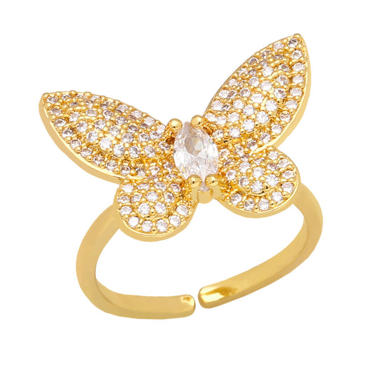 Alloy Vintage Butterfly Ring MYA002RS058