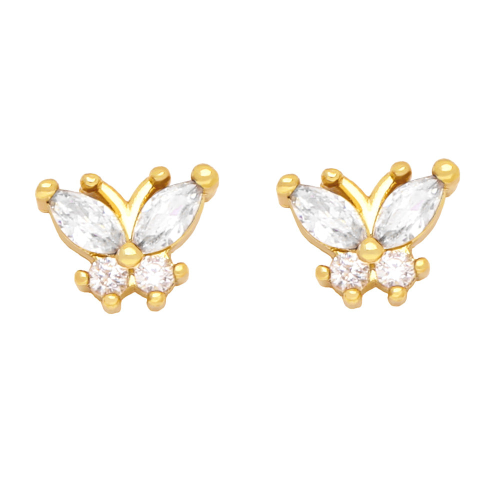 Alloy butterfly pentagram earrings MYA002ES042