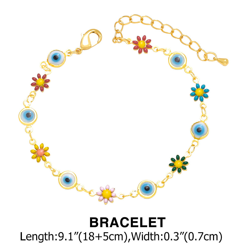 Alloy Colorful Flower Necklace MYA002NE066