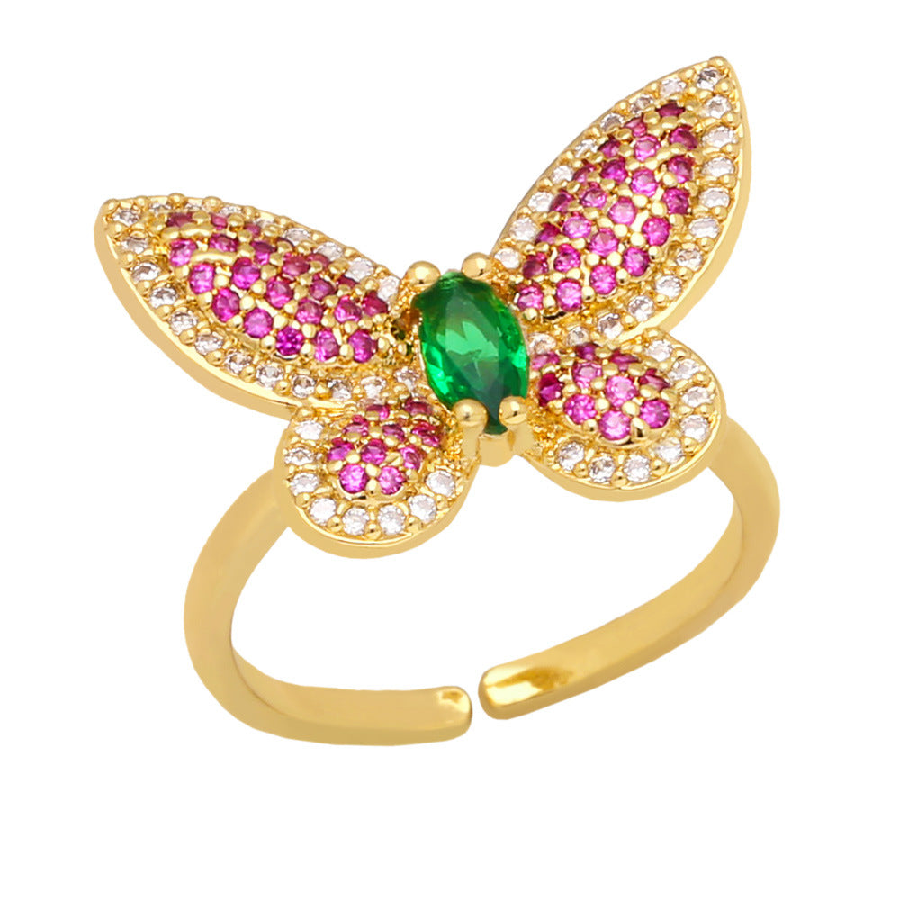 Alloy Vintage Butterfly Ring MYA002RS058