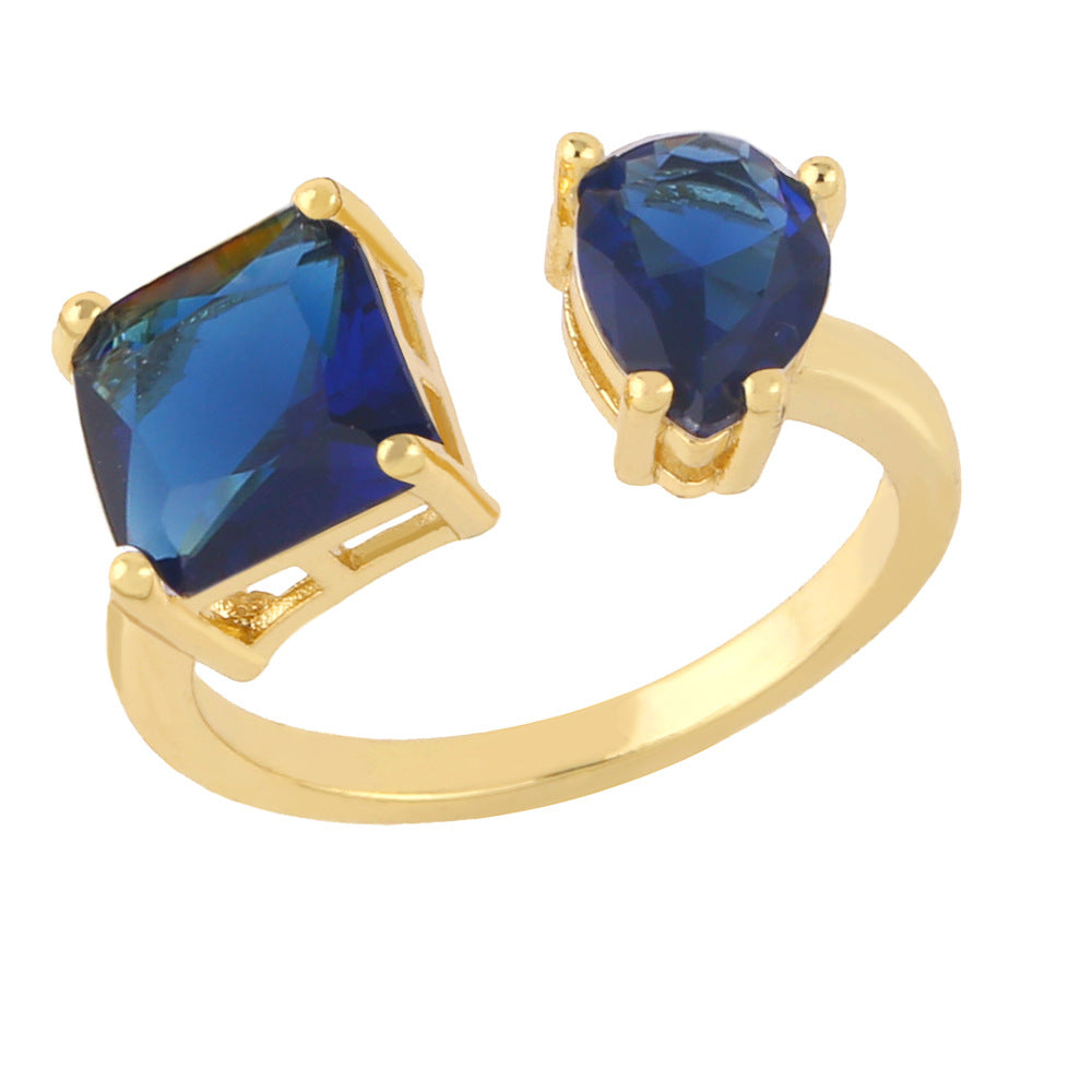 Alloy colored zircon irregular ring MYA002RS003