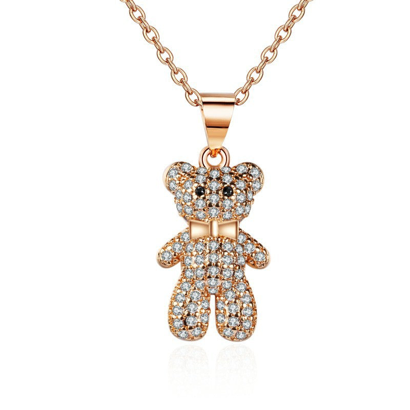 Copper Lovely Bear Necklace MYA001NE070