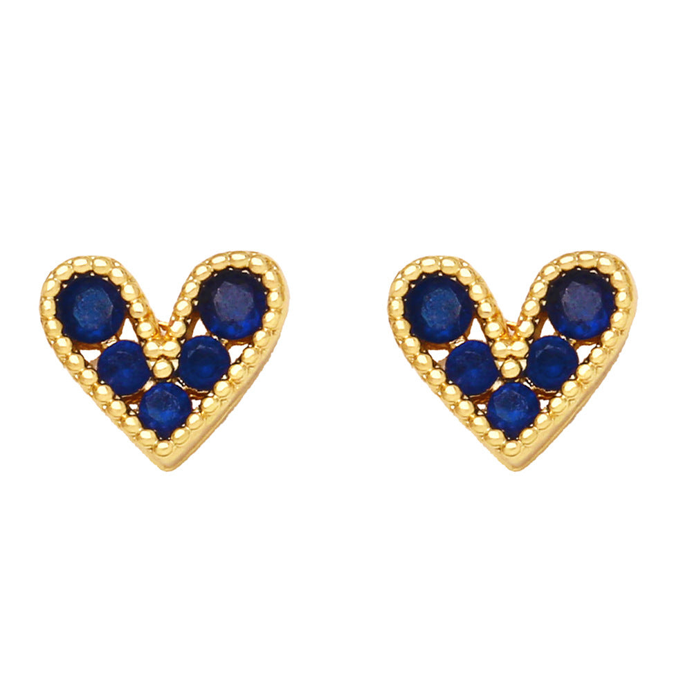 Alloy Mini Zircon Small Heart Earrings MYA002ES007