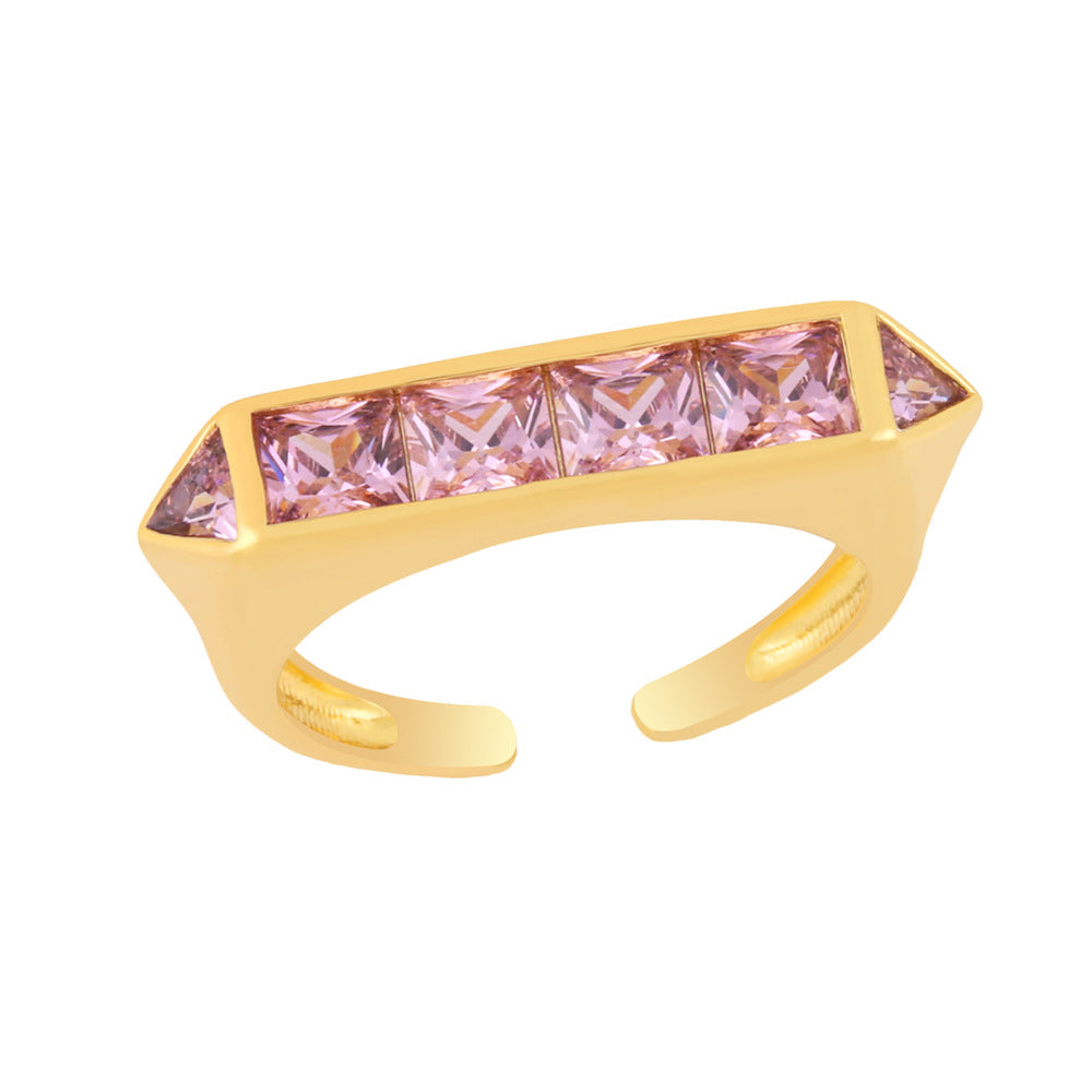 Alloy Micro Set Zircon Open Ring MYA002RS044