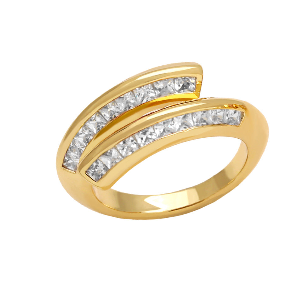 Alloy Colored Zircon Open Ring MYA002RS004