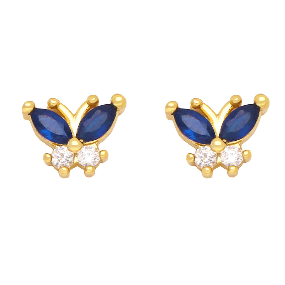 Alloy butterfly pentagram earrings MYA002ES042