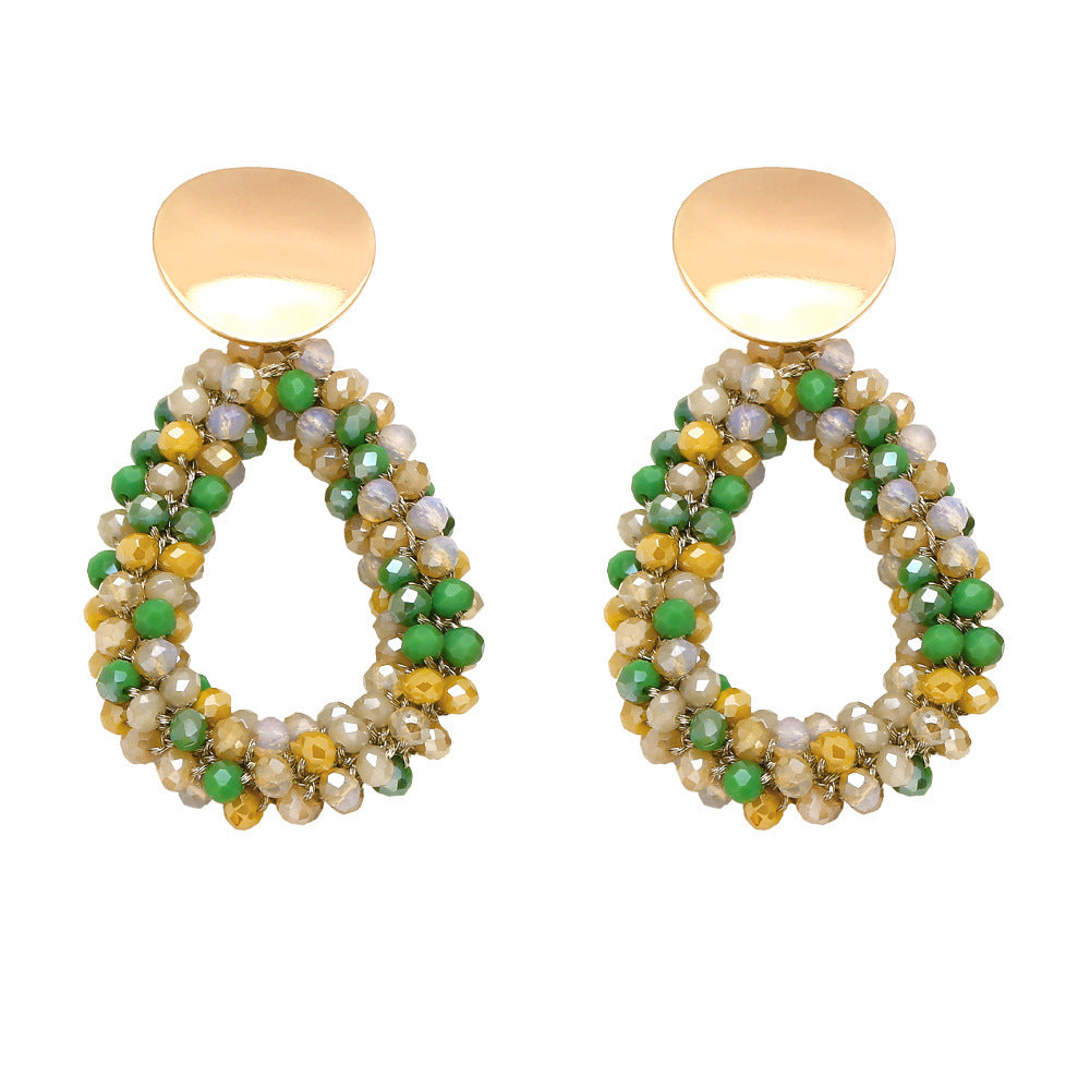 Alloy colored crystal earrings MYA002ES015