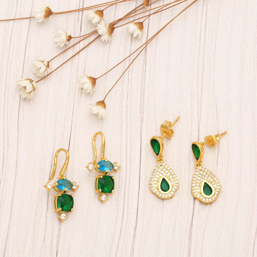 Alloy green zircon earrings MYA002ES026