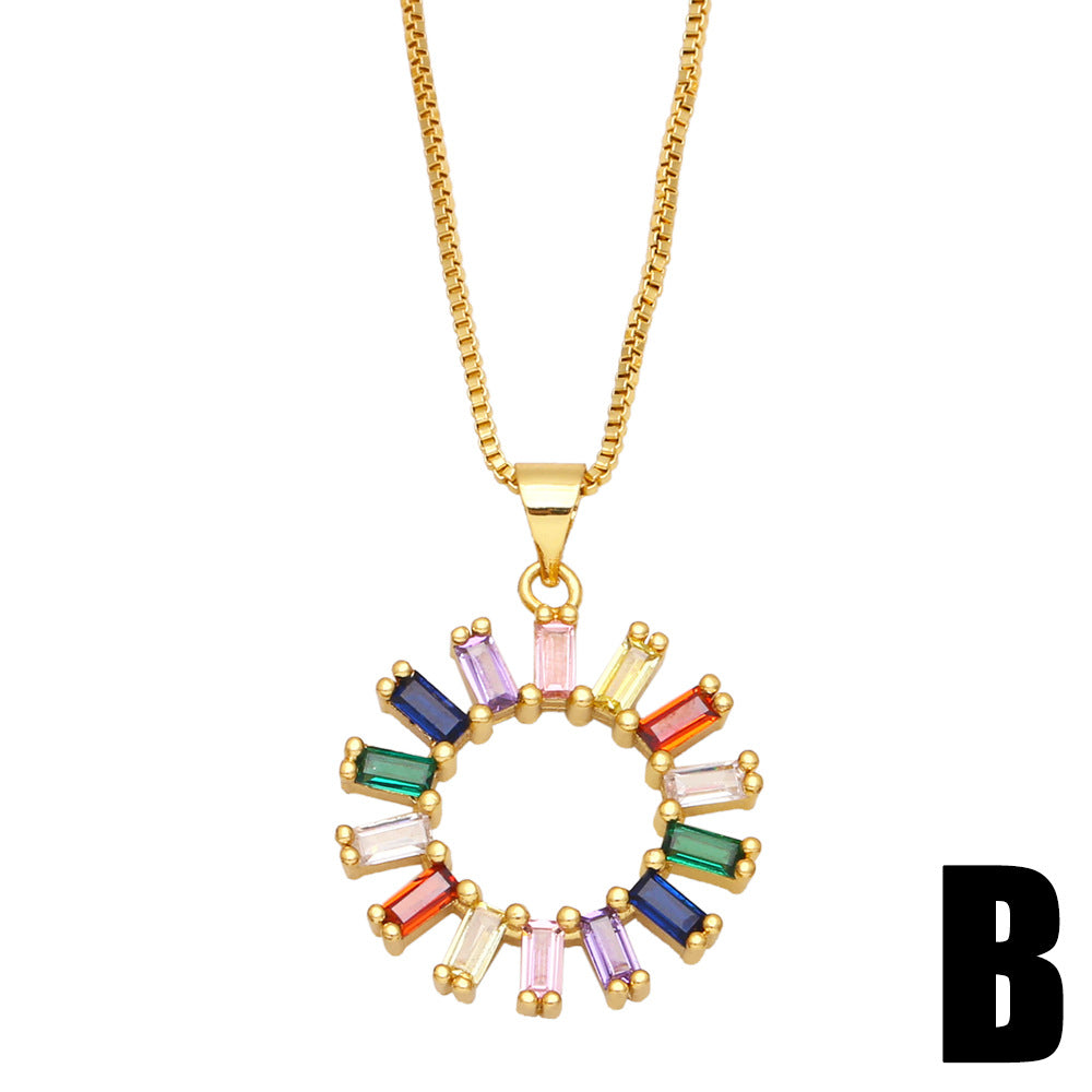 Alloy colored zircon necklace MYA002NE039