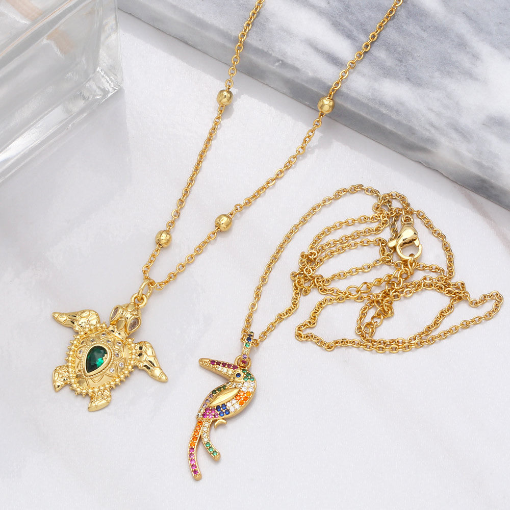 Alloy Animal Bird Necklace MYA002NE043