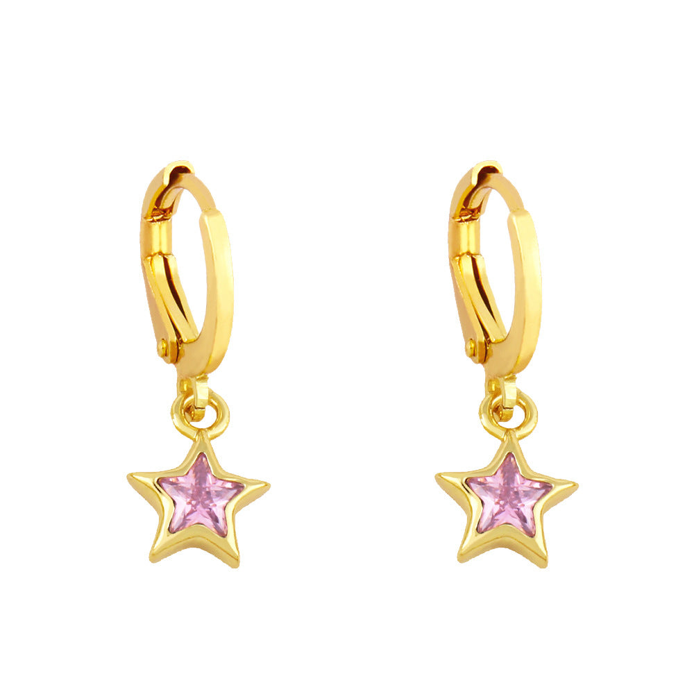 Alloy simple pentagram earrings MYA002ES069