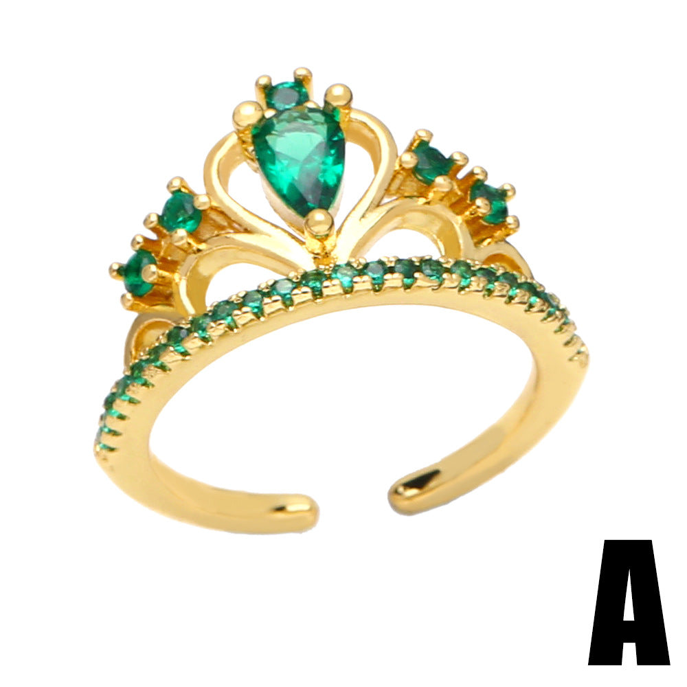 Alloy Peacock Green Geometric Ring MYA002RS020