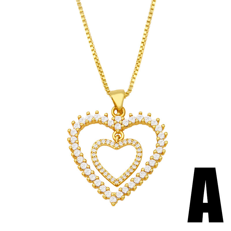 Alloy Hollow Size Love Necklace MYA002NE031