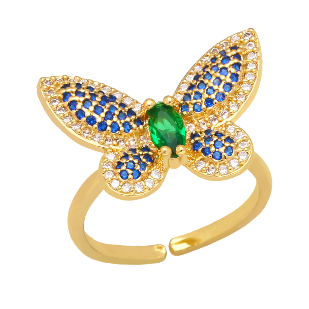 Alloy Vintage Butterfly Ring MYA002RS058