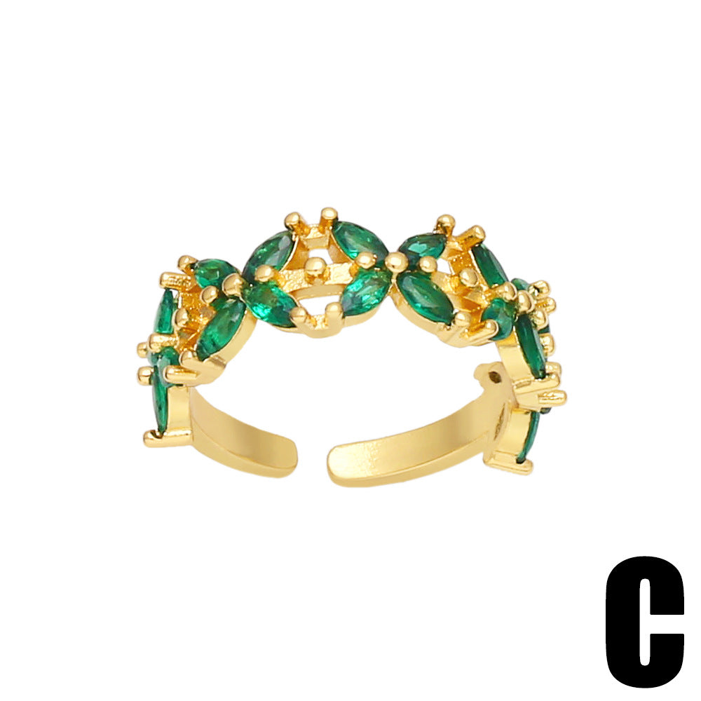 Alloy Emerald Zircon Ring MYA002RS023