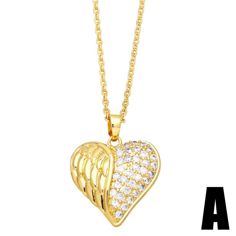 Alloy Simple Peach Heart Necklace MYA002NE064