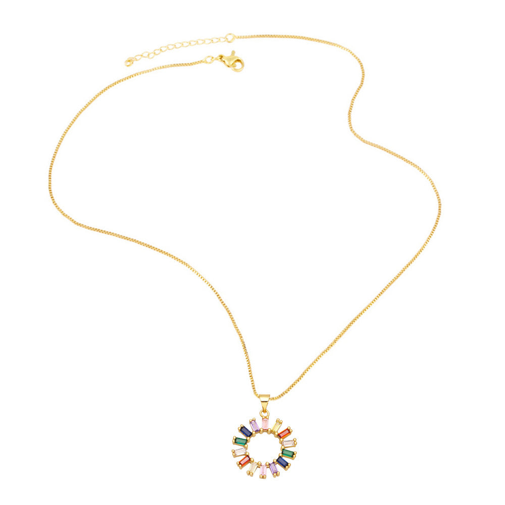 Alloy colored zircon necklace MYA002NE039