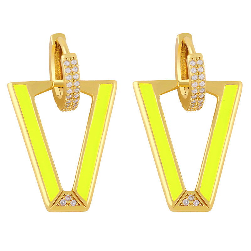 Alloy inverted triangular V-shaped earrings MYA002ES006