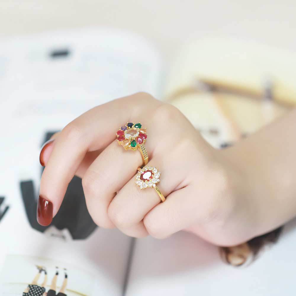 Alloy colored zircon ring MYA002RS052