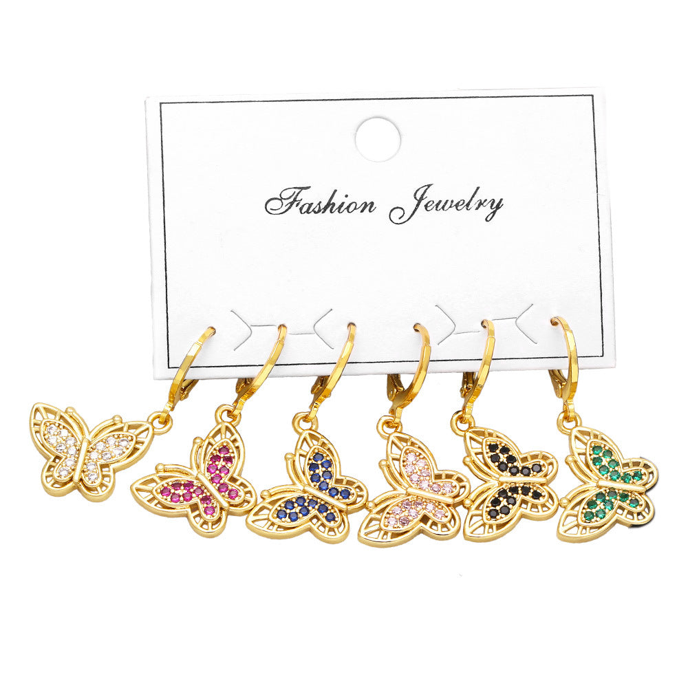 Alloy retro butterfly earrings MYA002ES024