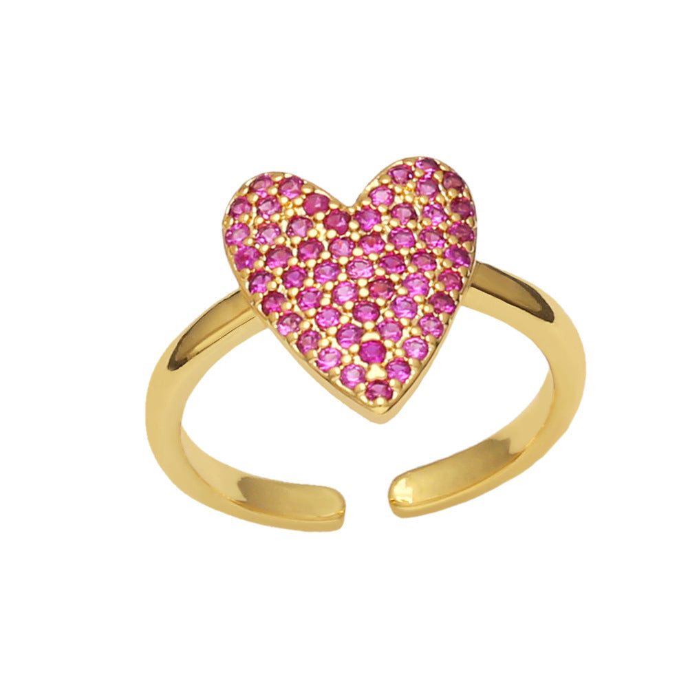 Alloy colored diamond love ring MYA002RS006