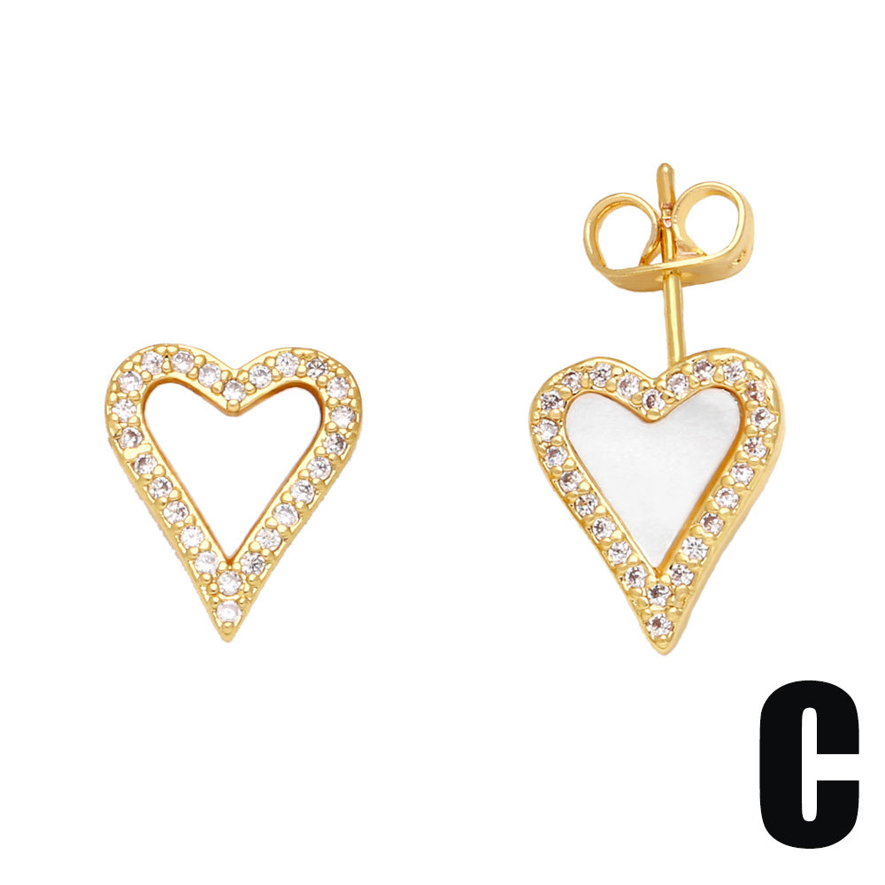 Alloy Diamond Cross Earrings MYA002ES025