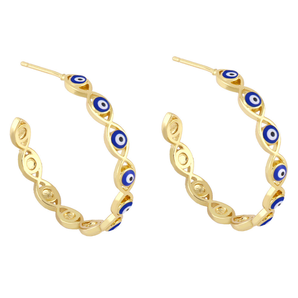 Alloy Drip Oil Demon Eye Earrings MYA002ES072