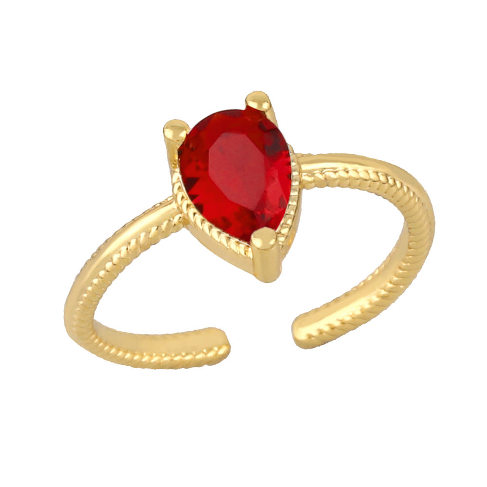 Alloy New Droplet Colored Ring MYA002RS056