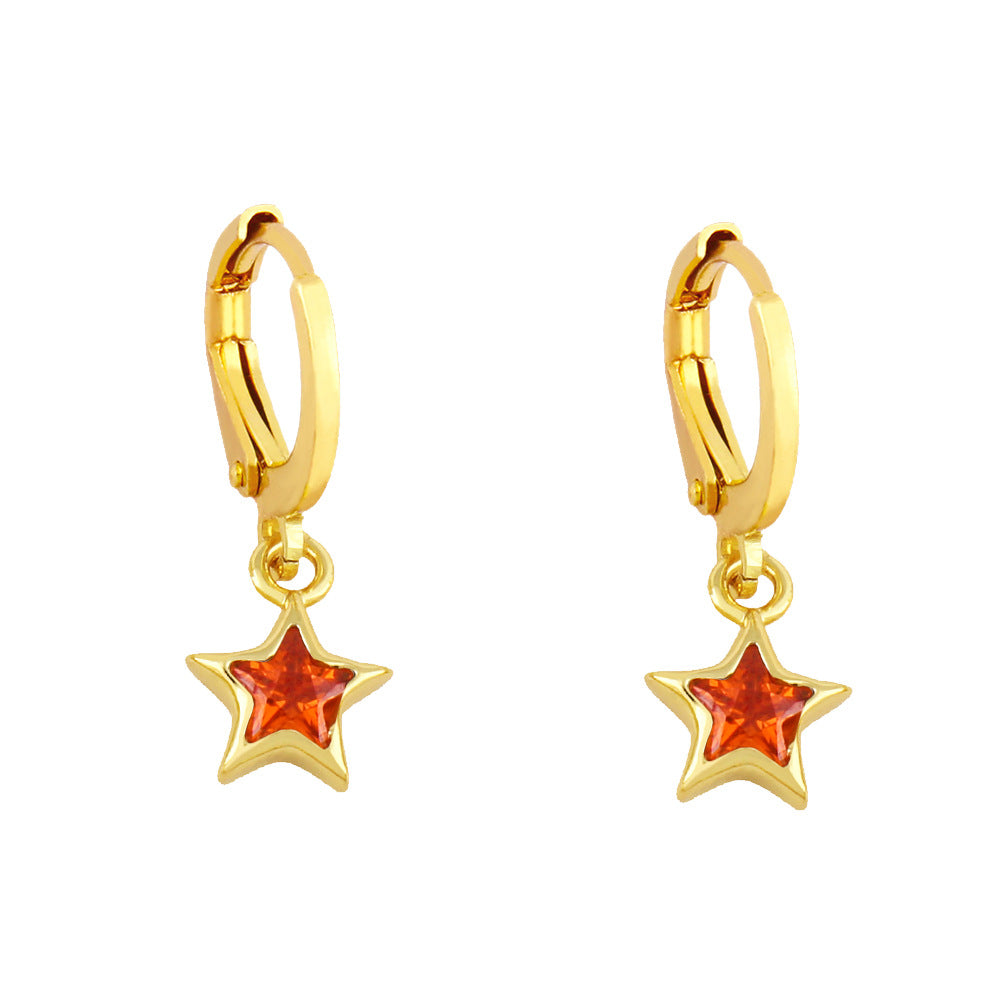 Alloy simple pentagram earrings MYA002ES069