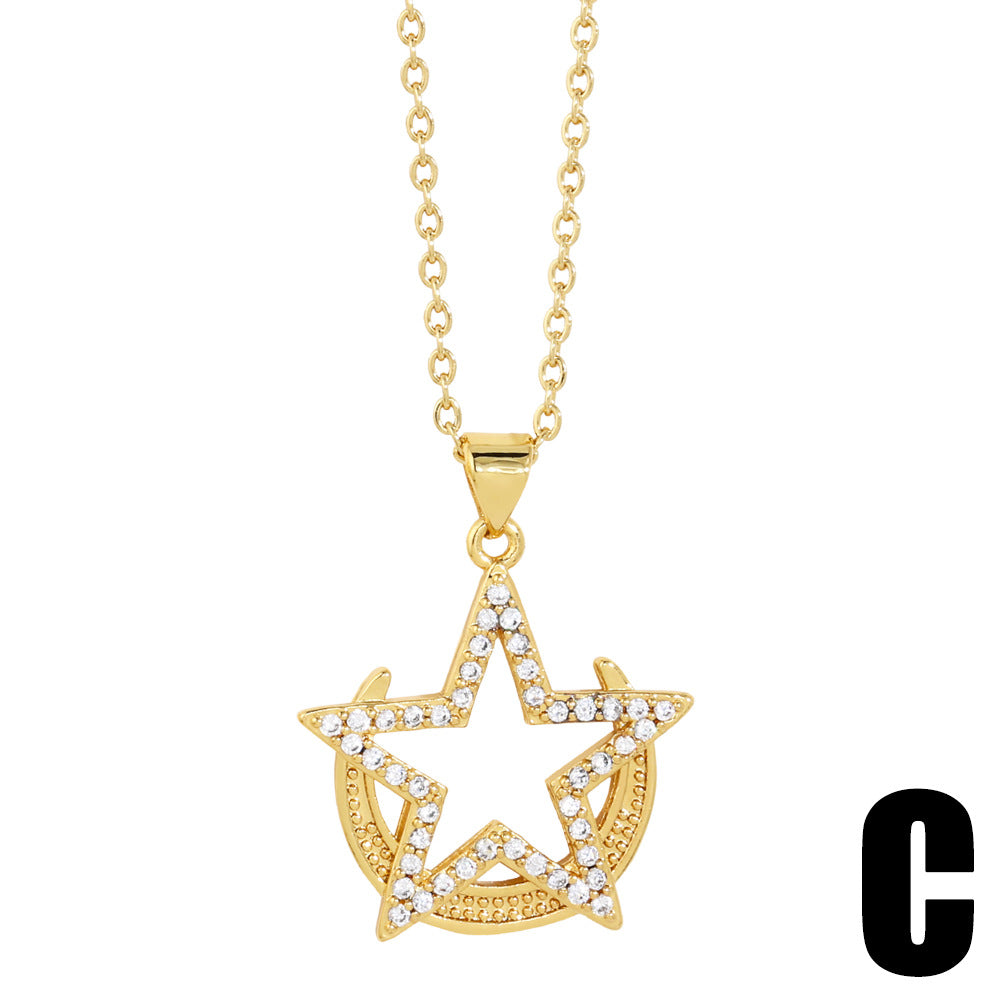 Alloy Five Point Star Necklace MYA002NE005