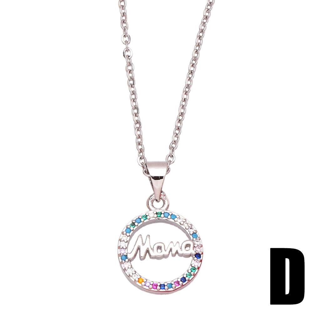 Alloy colored zircon necklace MYA002NE069