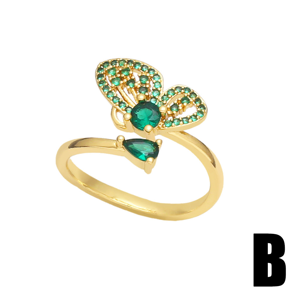 Alloy Emerald Zircon Ring MYA002RS023