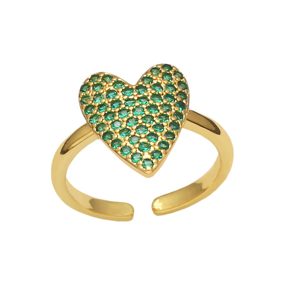 Alloy colored diamond love ring MYA002RS006