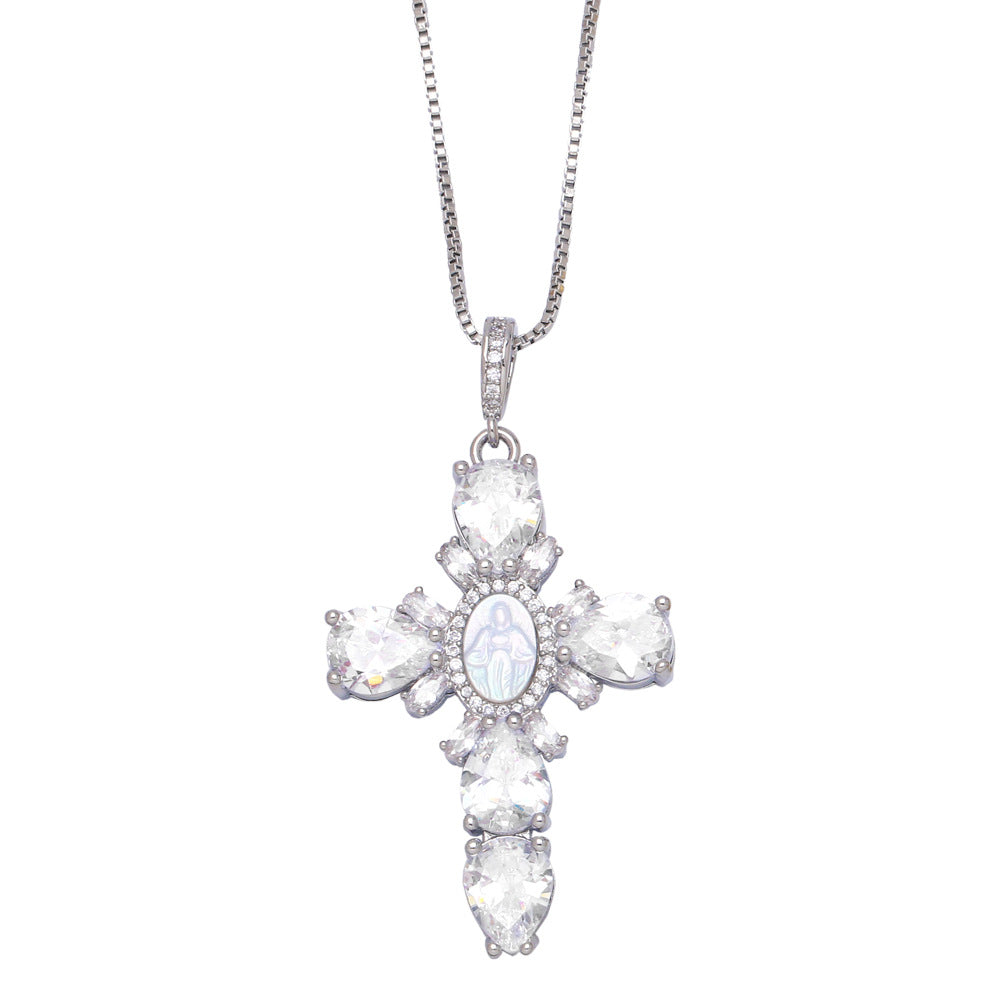 Alloy Maria Cross Necklace MYA002NE079