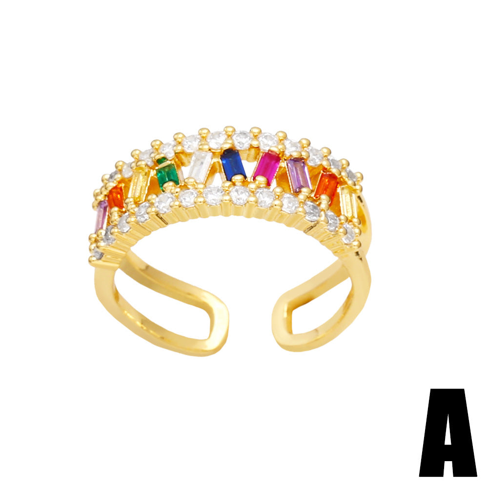 Alloy Personalized Set Colorful Zircon Ring MYA002RS034