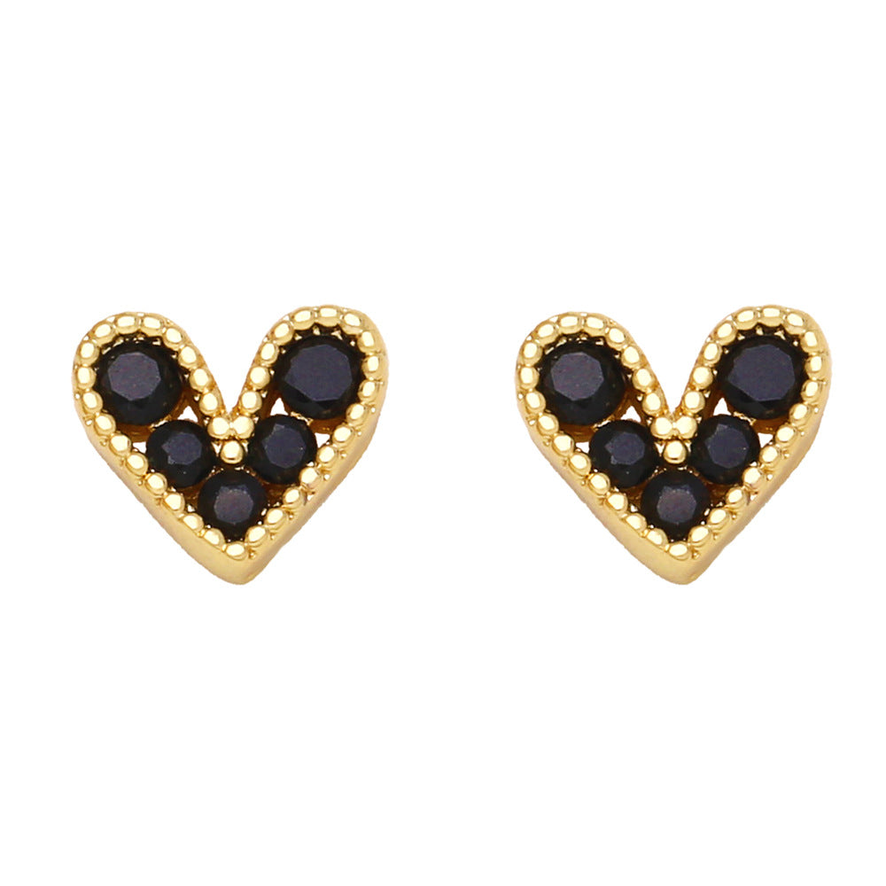 Alloy Mini Zircon Small Heart Earrings MYA002ES007