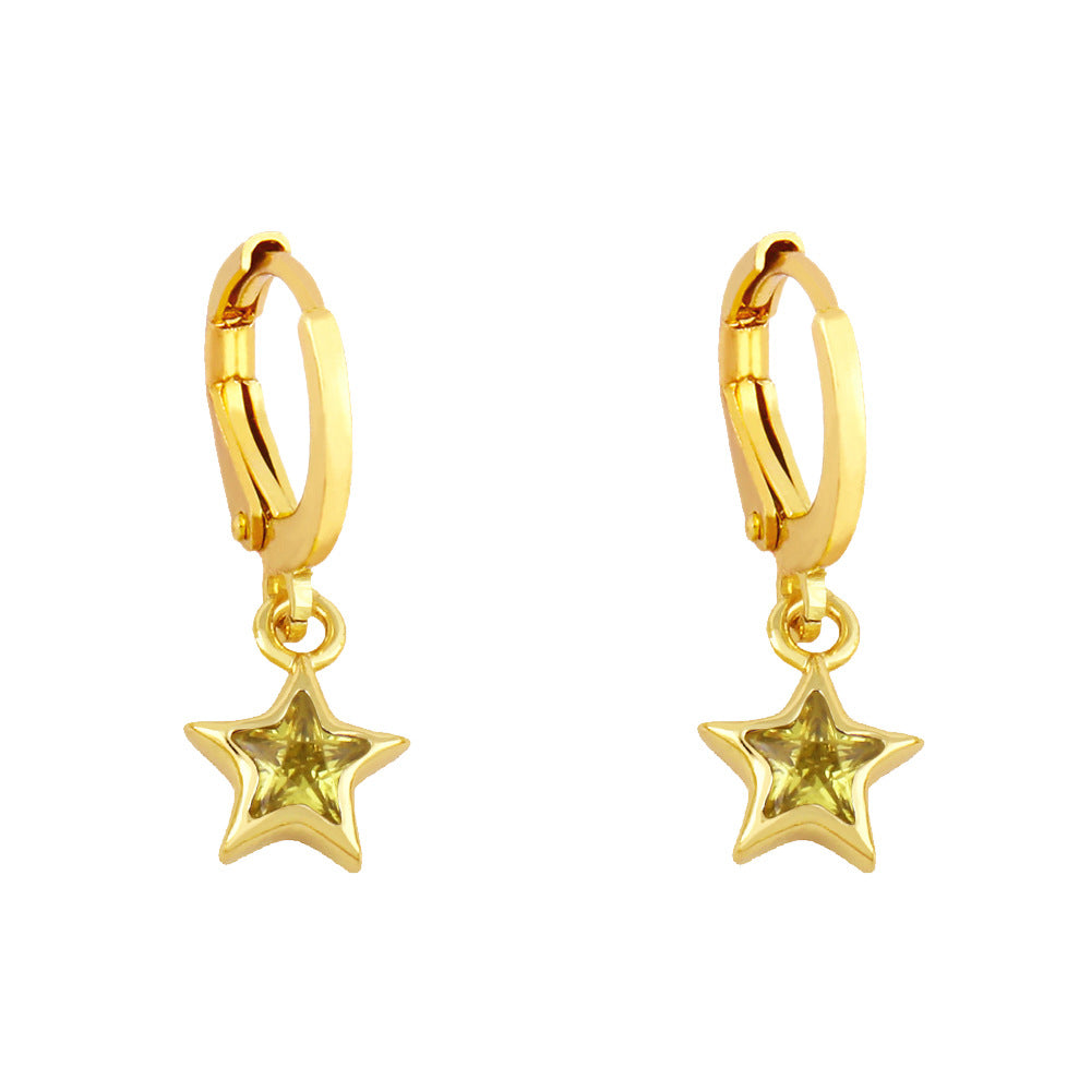 Alloy simple pentagram earrings MYA002ES069