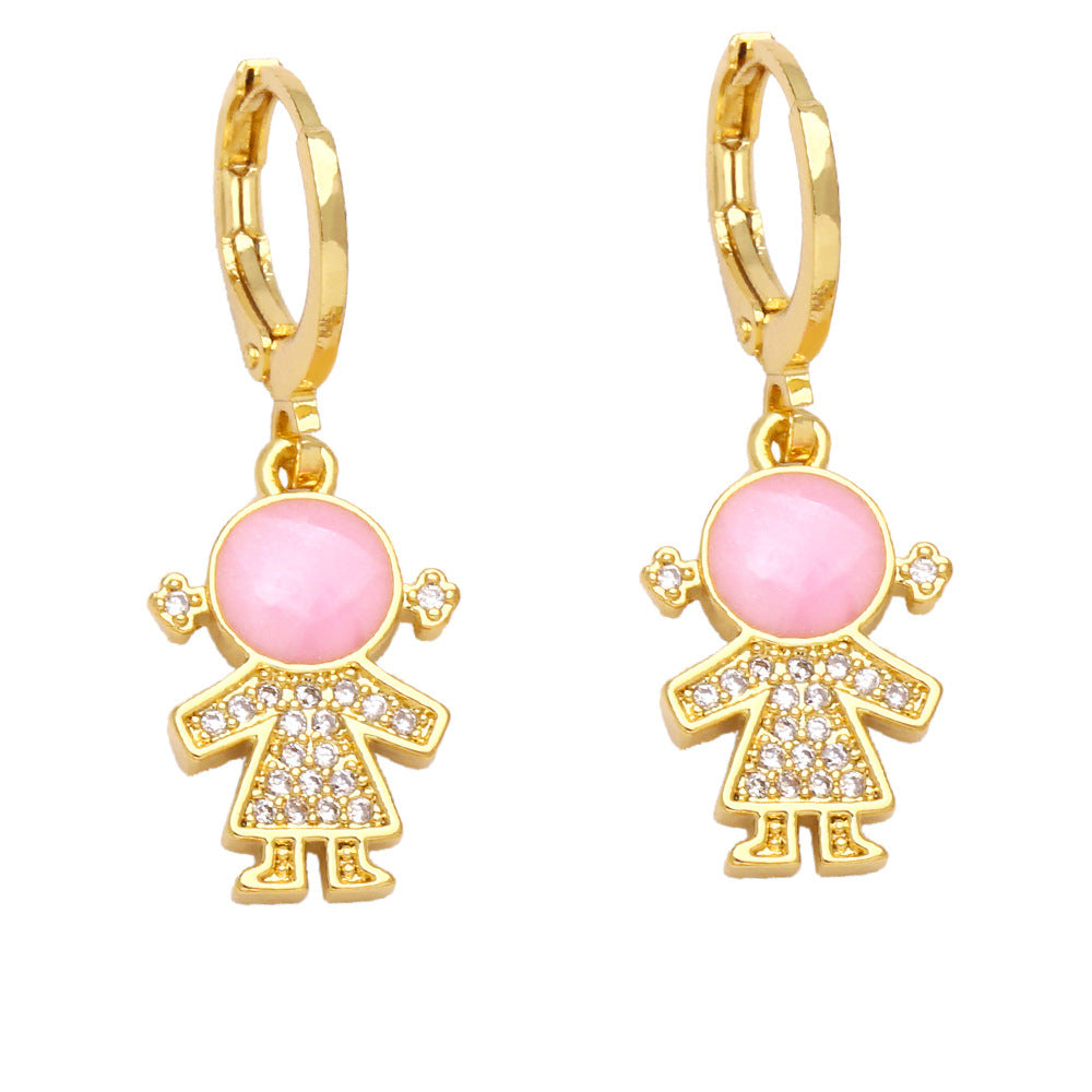 Alloy diamond drop oil earrings MYA002ES028