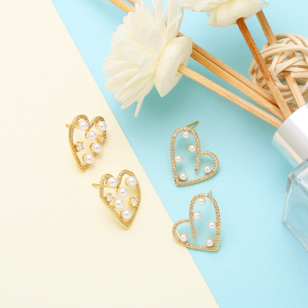 Alloy Irregular Heart Earrings MYA002ES004