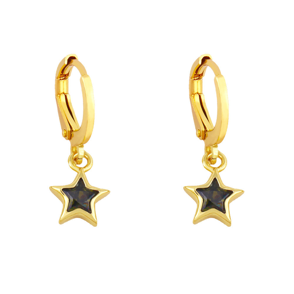 Alloy simple pentagram earrings MYA002ES069